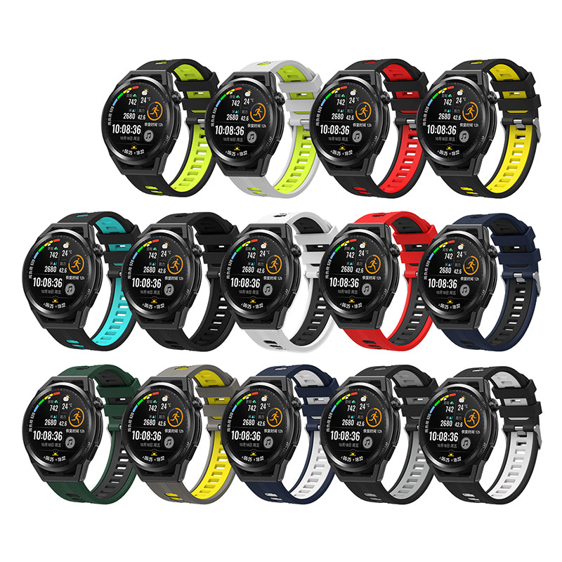 For Huawei Watch GT 3 (46mm) Dual Color 22mm Silicone Watch Strap Replacement Wrist Band For Huawei Watch GT 3 (46mm) Dual Color 22mm Silicone Watch Strap Replacement Wrist Band